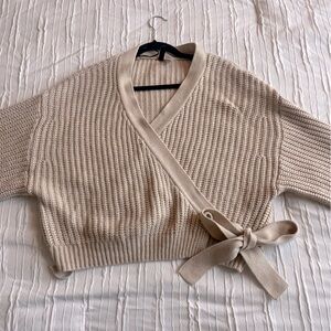 Beige Wrap Sweater